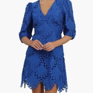 Adelyn Rae Harper Lace Mini
Dress Cocktail Scallop Navy Blue
